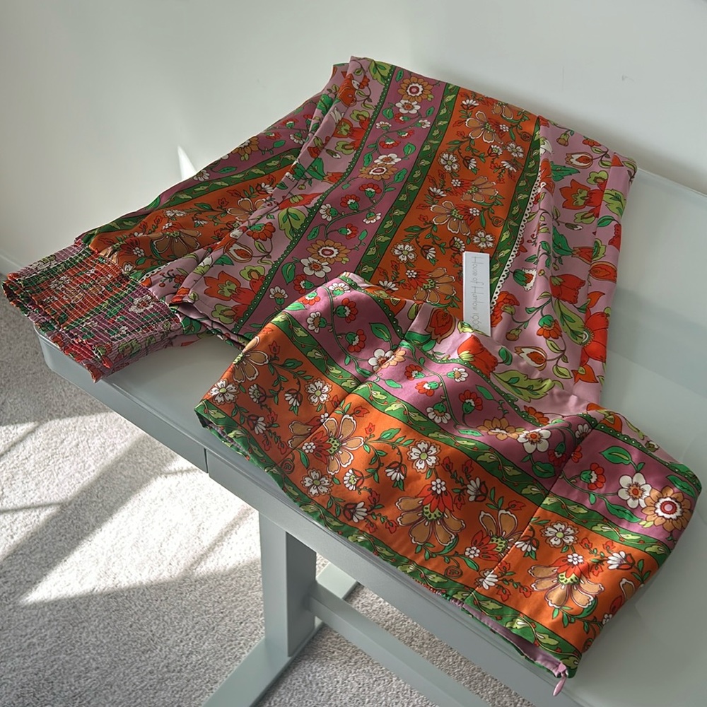 House of Harlow 1960 Floral Pattern Wide Leg Pant Set